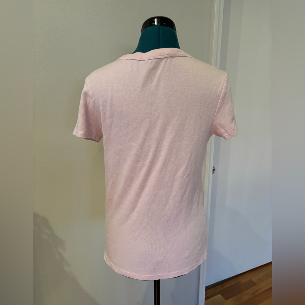 Michael Stars Fallon Shine Tee, Pink Fitted Short Sleeve Tee - Picture 2 of 8